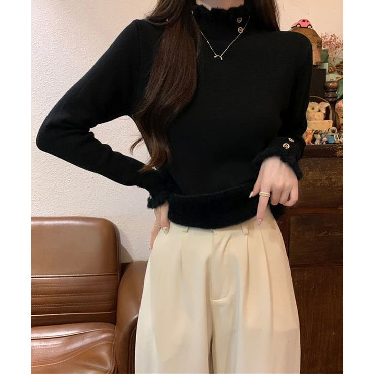 裏起毛 ハイネックニットトップスフリル襟 | SUNSHINE CLOSET | 詳細画像8 