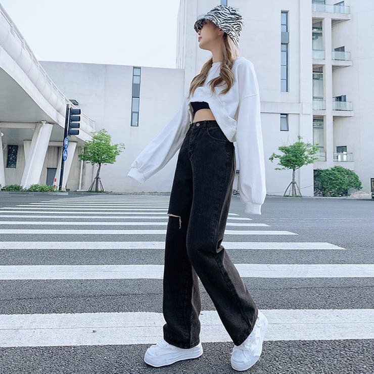 デニムストレートパンツ ダメージジーンス | SUNSHINE CLOSET | 詳細画像7 