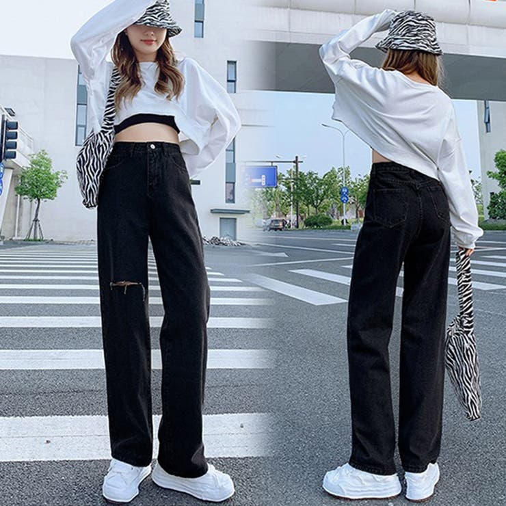 デニムストレートパンツ ダメージジーンス | SUNSHINE CLOSET | 詳細画像8 