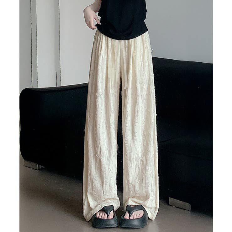 蝶柄ワイドパンツ ダメージロングパンツ夏 | SUNSHINE CLOSET | 詳細画像14 