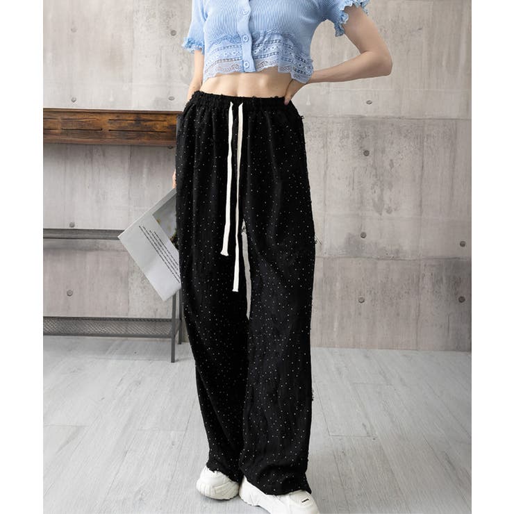 蝶柄ワイドパンツ ダメージロングパンツ夏 | SUNSHINE CLOSET | 詳細画像17 