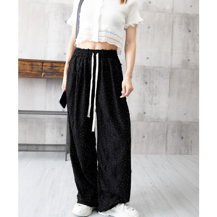 蝶柄ワイドパンツ ダメージロングパンツ夏 | SUNSHINE CLOSET | 詳細画像19 