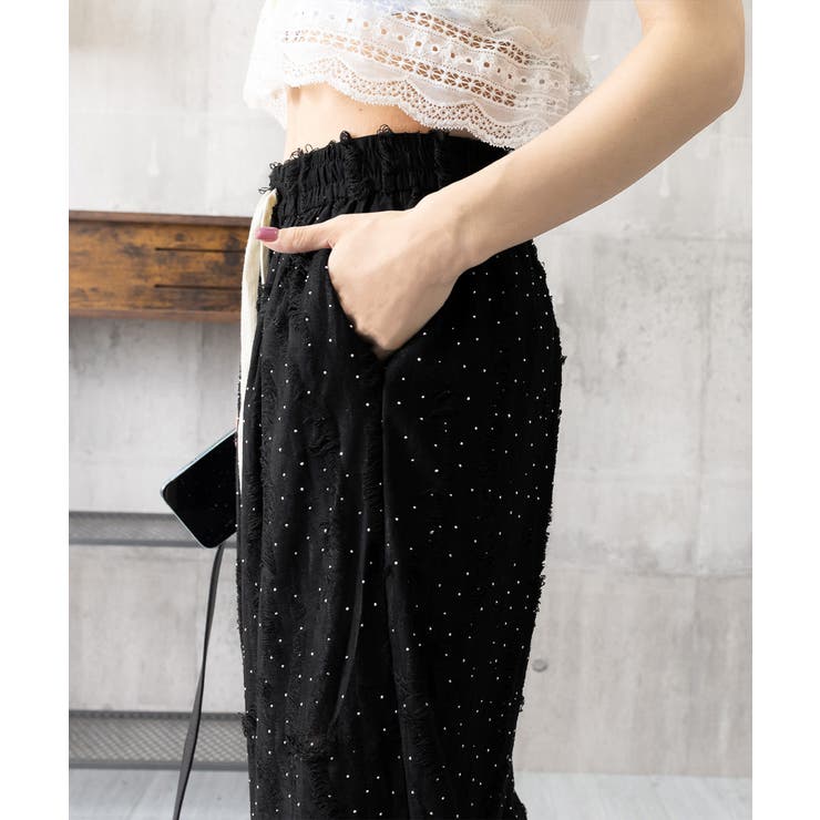 蝶柄ワイドパンツ ダメージロングパンツ夏 | SUNSHINE CLOSET | 詳細画像22 