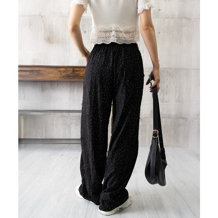 蝶柄ワイドパンツ ダメージロングパンツ夏 | SUNSHINE CLOSET | 詳細画像23 