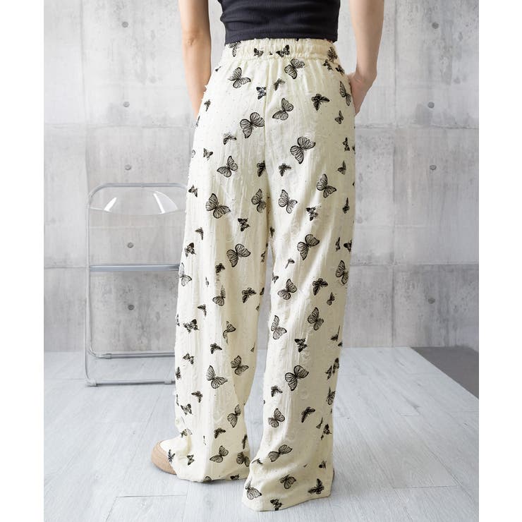 蝶柄ワイドパンツ ダメージロングパンツ夏 | SUNSHINE CLOSET | 詳細画像28 