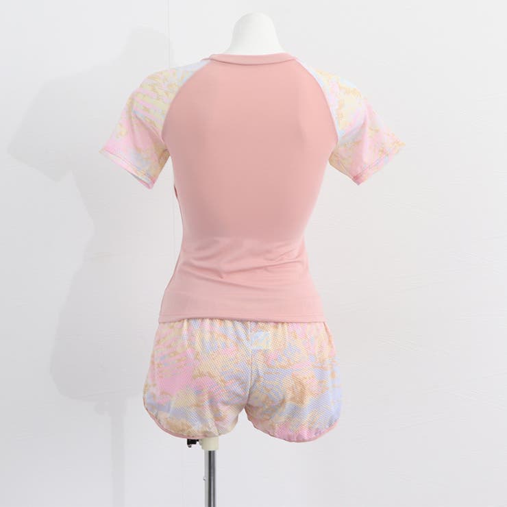 グレージュ提携デサント製作水着　Mサイズ　美品 フィットネス水着 レディース 半袖セパレートフィットネス水着