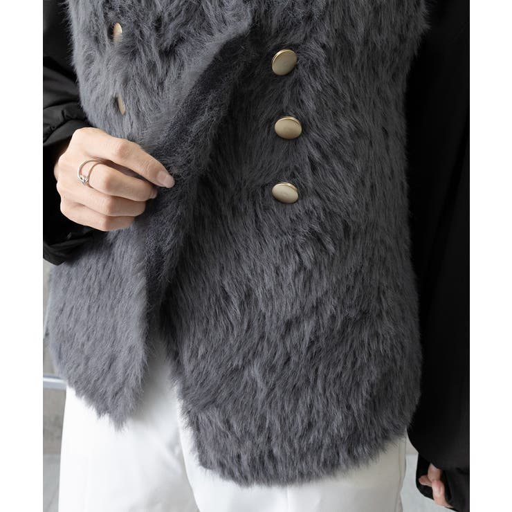 ふわふわファーベストVネックニットベスト | SUNSHINE CLOSET | 詳細画像21 