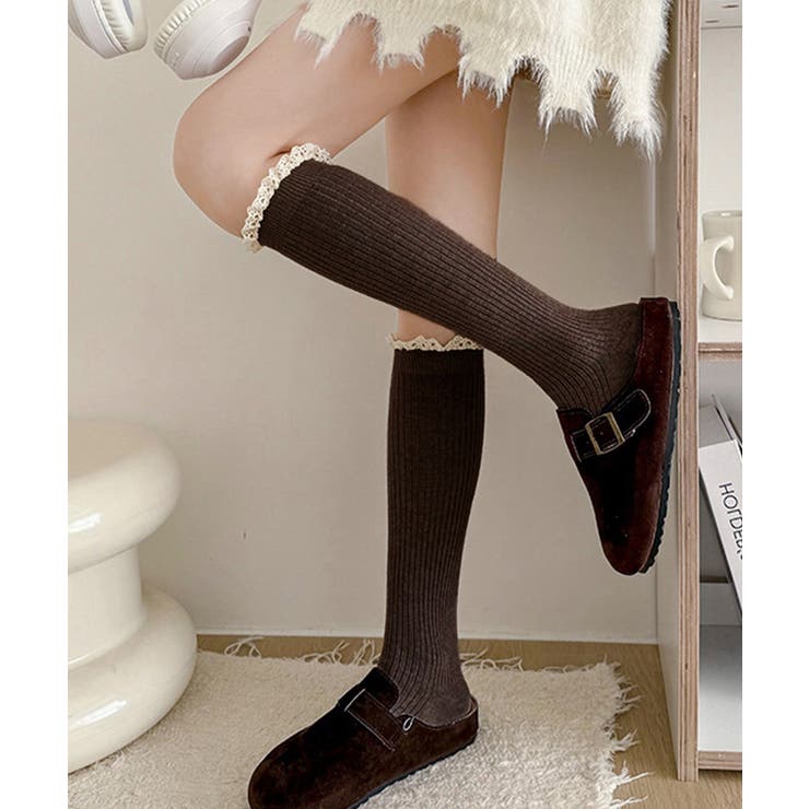 カシミヤ風 フリルロングソックス 暖かい | SUNSHINE CLOSET | 詳細画像3 