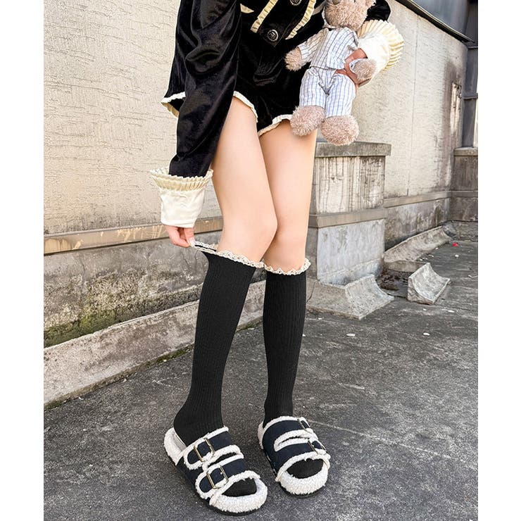 カシミヤ風 フリルロングソックス 暖かい | SUNSHINE CLOSET | 詳細画像7 
