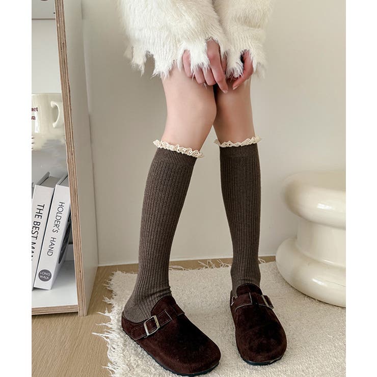 カシミヤ風 フリルロングソックス 暖かい | SUNSHINE CLOSET | 詳細画像9 