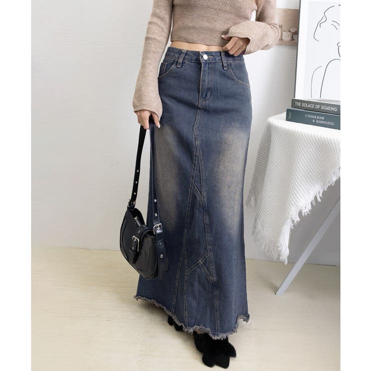 デニムロングスカート バックスリット韓国 | SUNSHINE CLOSET | 詳細画像13 