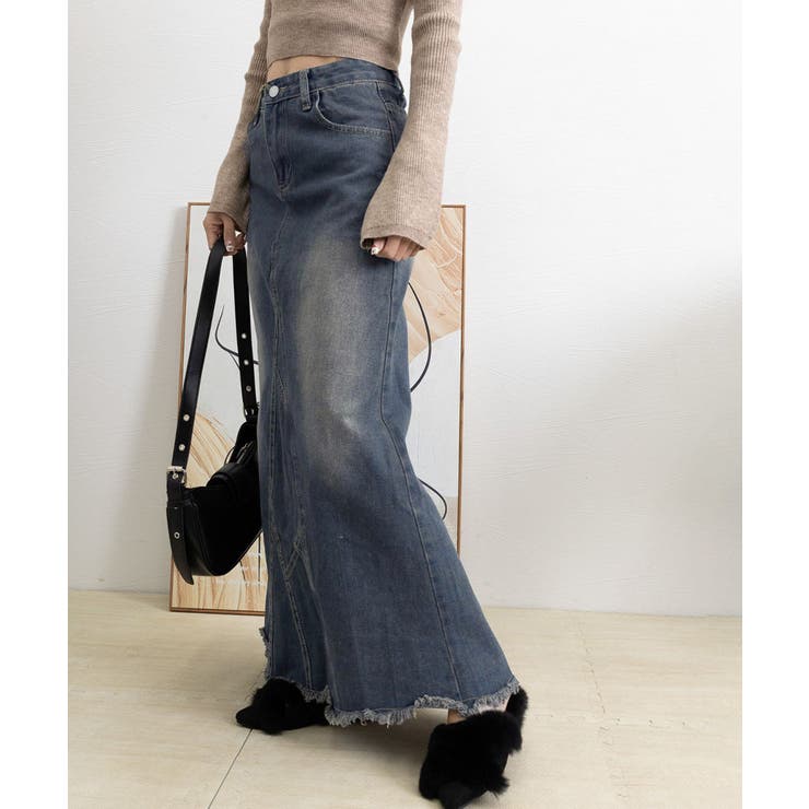 デニムロングスカート バックスリット韓国 | SUNSHINE CLOSET | 詳細画像15 