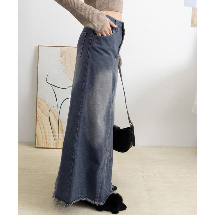 デニムロングスカート バックスリット韓国 | SUNSHINE CLOSET | 詳細画像16 