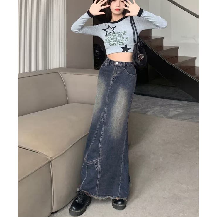 デニムロングスカート バックスリット韓国 | SUNSHINE CLOSET | 詳細画像5 