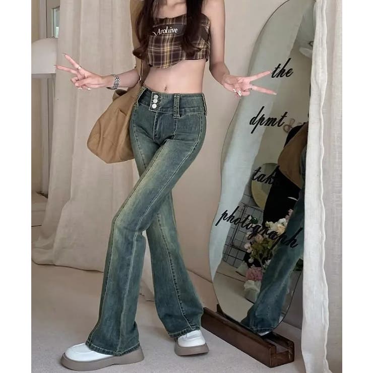 レトロ セミフレアデニムパンツレディース | SUNSHINE CLOSET | 詳細画像6 