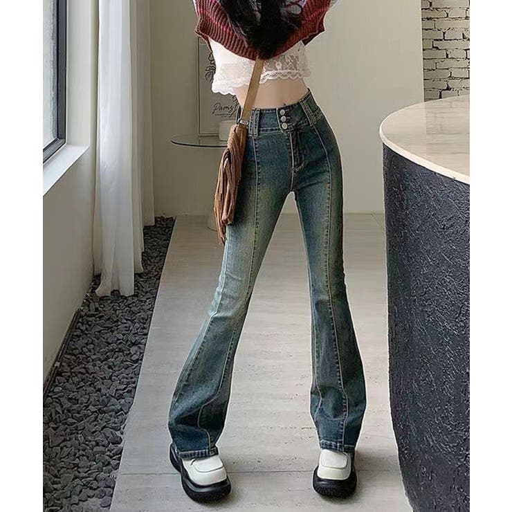 レトロ セミフレアデニムパンツレディース | SUNSHINE CLOSET | 詳細画像9 