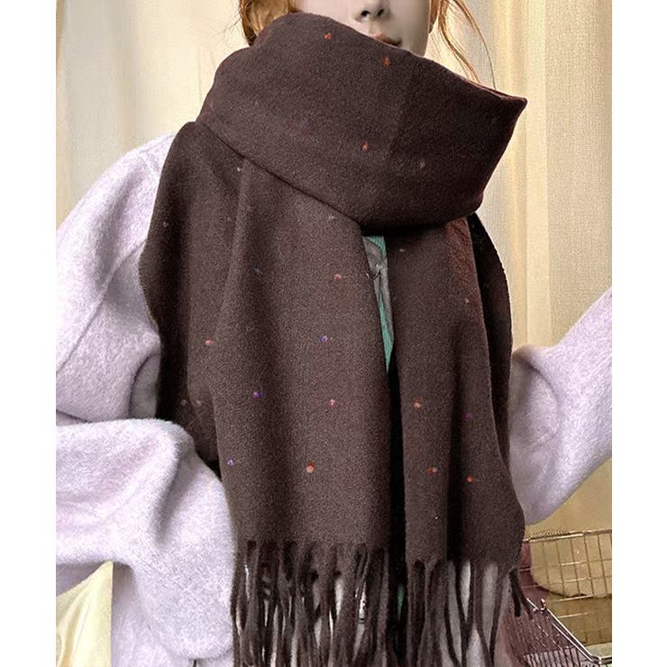 ドット柄 大判マフラーフリンジストール冬 | SUNSHINE CLOSET | 詳細画像13 