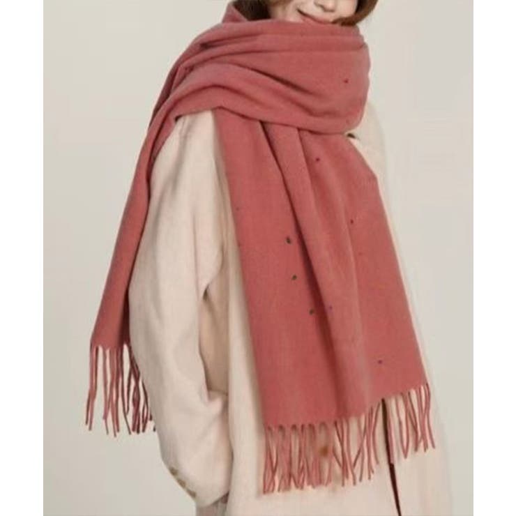 ドット柄 大判マフラーフリンジストール冬 | SUNSHINE CLOSET | 詳細画像17 