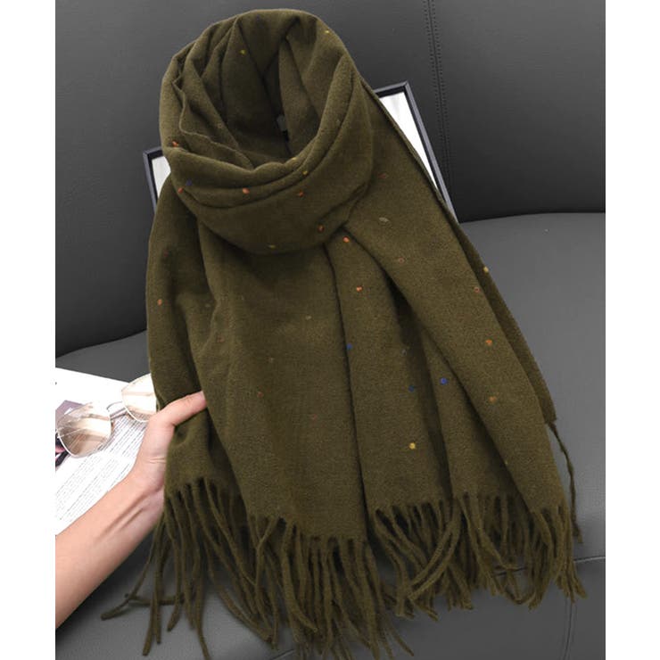 ドット柄 大判マフラーフリンジストール冬 | SUNSHINE CLOSET | 詳細画像25 