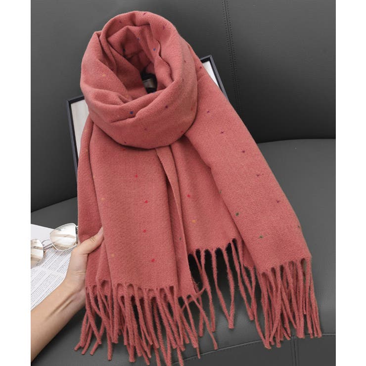 ドット柄 大判マフラーフリンジストール冬 | SUNSHINE CLOSET | 詳細画像29 