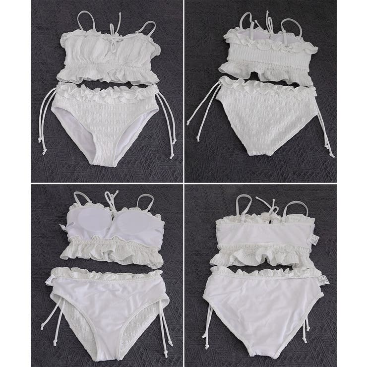 大人可愛い水着フェミニン 小胸盛れるシャーリング水着 ポコポコ素材スイムウェア | SUNSHINE CLOSET | 詳細画像11 