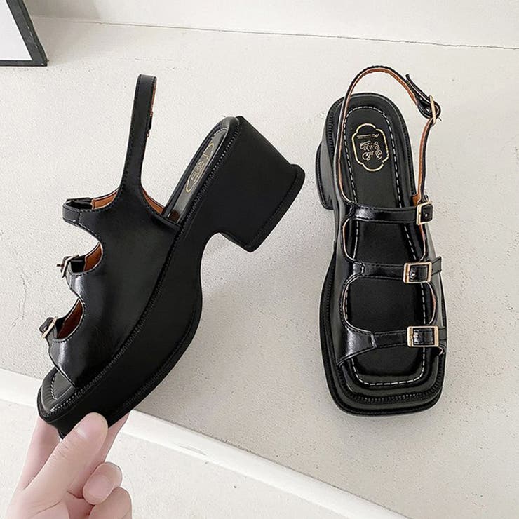 韓国 厚底 ヒールサンダル レディース | SUNSHINE CLOSET | 詳細画像12 