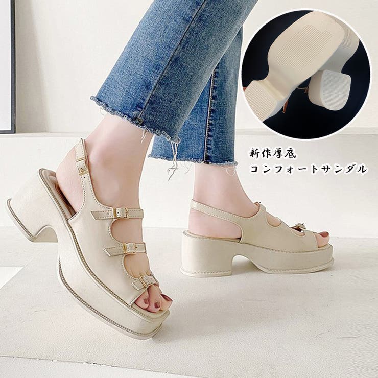 韓国 厚底 ヒールサンダル レディース | SUNSHINE CLOSET | 詳細画像5 