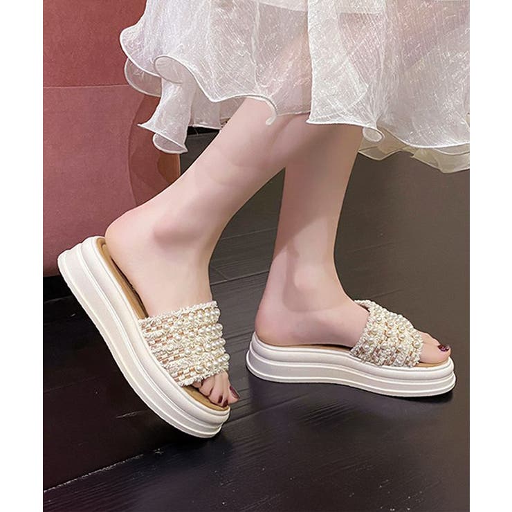 厚底サンダル パール付きフラットサンダル | SUNSHINE CLOSET | 詳細画像10 