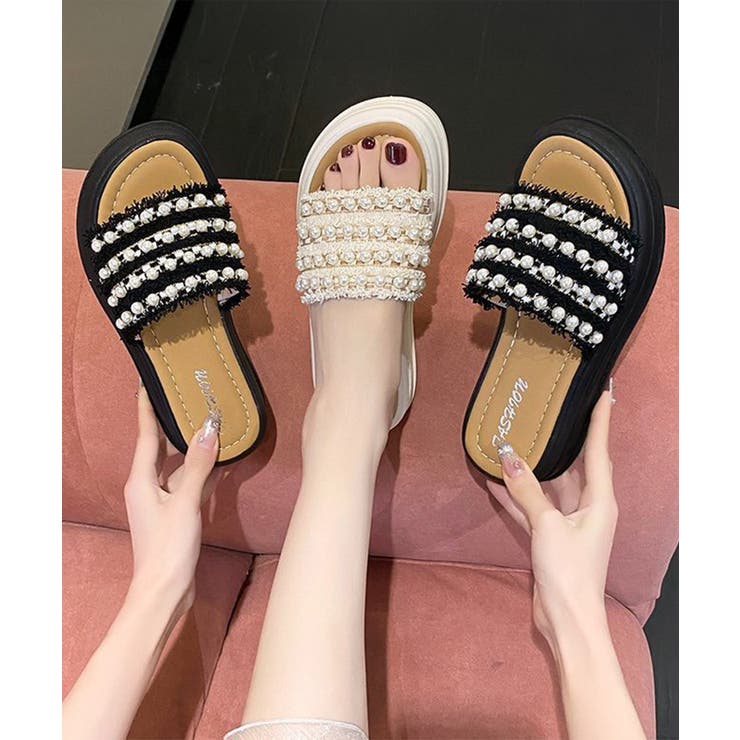 厚底サンダル パール付きフラットサンダル | SUNSHINE CLOSET | 詳細画像13 