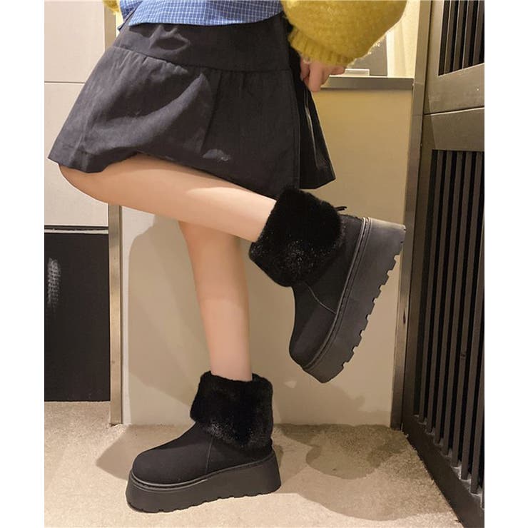 厚底ムートンブーツ 裏起毛ショートブーツ | SUNSHINE CLOSET | 詳細画像3