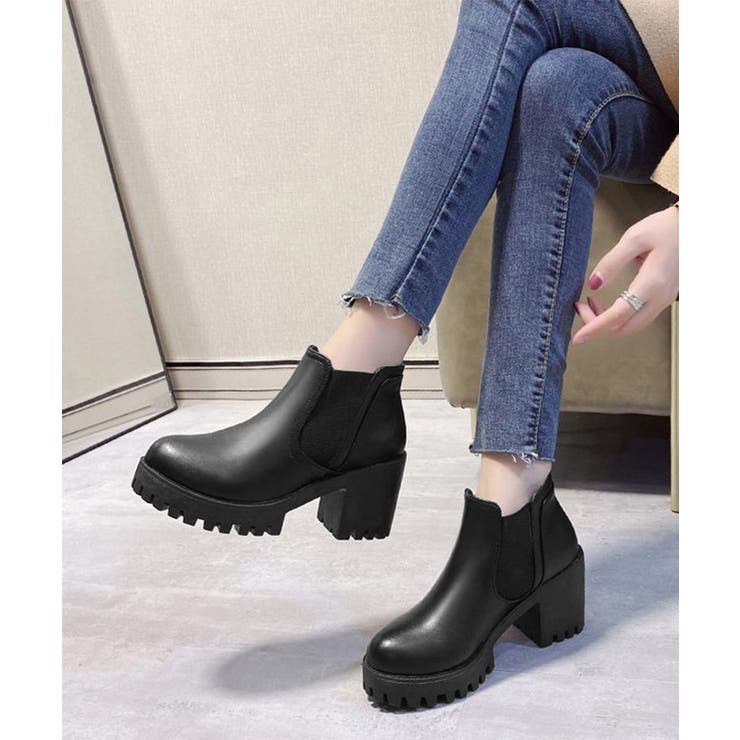 サイドゴアブーツチャンキーヒールブーティ | SUNSHINE CLOSET | 詳細画像10 