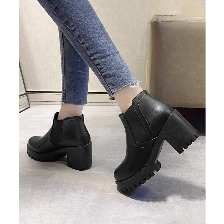 サイドゴアブーツチャンキーヒールブーティ | SUNSHINE CLOSET | 詳細画像12 