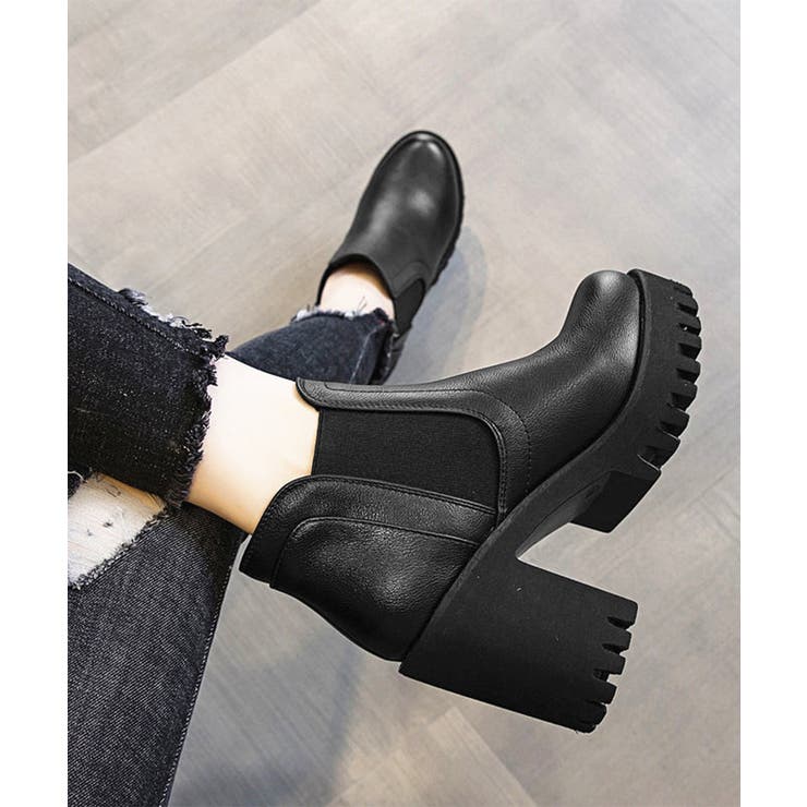 サイドゴアブーツチャンキーヒールブーティ | SUNSHINE CLOSET | 詳細画像2 