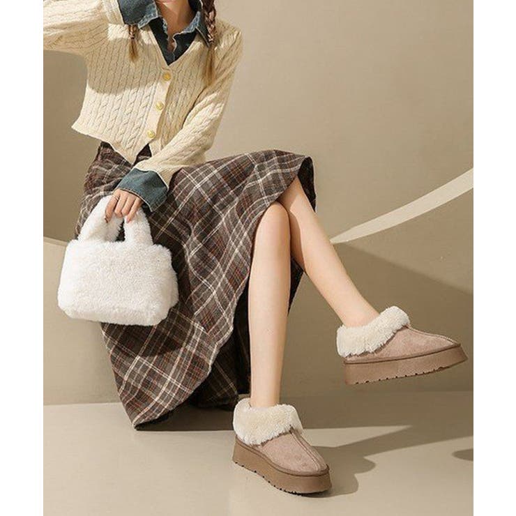 厚底ムートブーツ もこもこショートブーツ | SUNSHINE CLOSET | 詳細画像12 