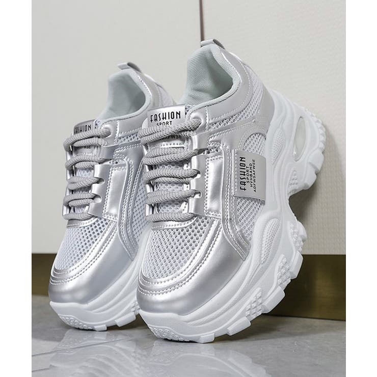 美脚メッシュスポーツシューズ 軽量可愛い韓国風ダッドスニーカー ランニングシュー… | SUNSHINE CLOSET | 詳細画像14 
