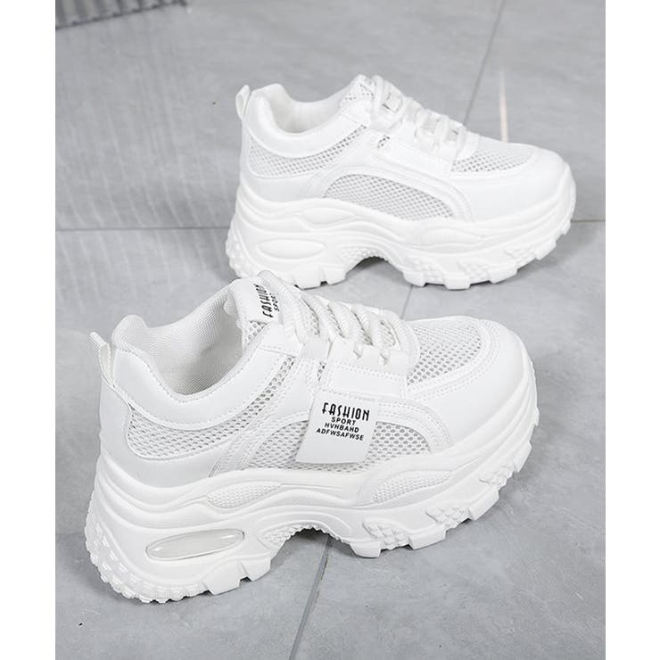 美脚メッシュスポーツシューズ 軽量可愛い韓国風ダッドスニーカー ランニングシュー… | SUNSHINE CLOSET | 詳細画像18 
