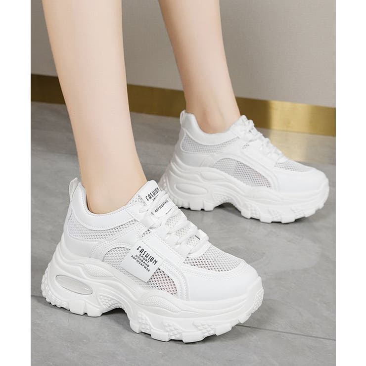 美脚メッシュスポーツシューズ 軽量可愛い韓国風ダッドスニーカー ランニングシュー… | SUNSHINE CLOSET | 詳細画像2 