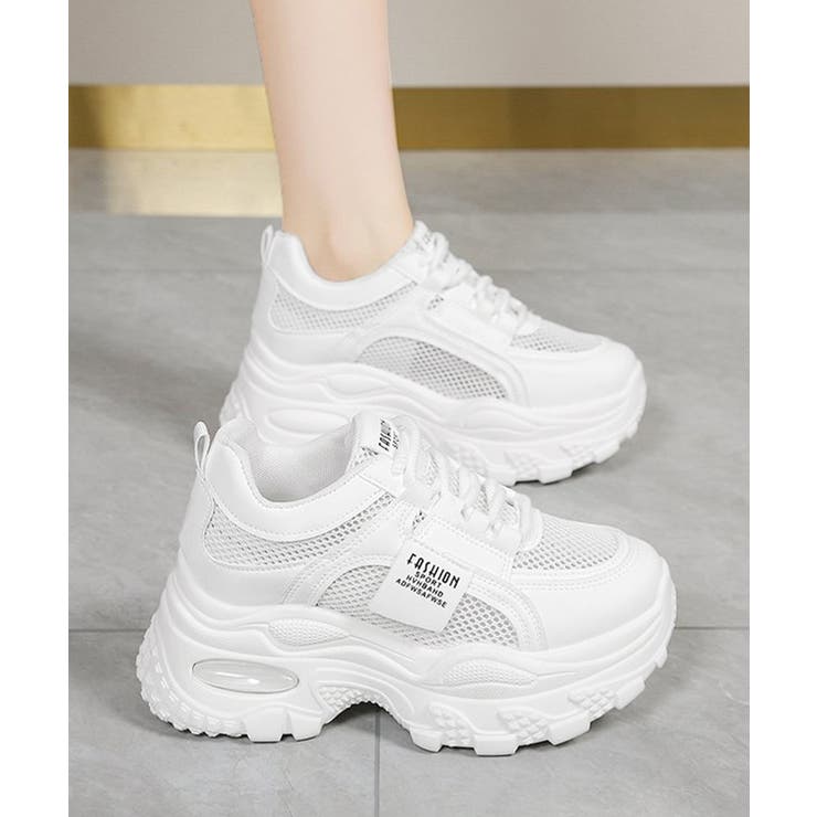 美脚メッシュスポーツシューズ 軽量可愛い韓国風ダッドスニーカー ランニングシュー… | SUNSHINE CLOSET | 詳細画像3 