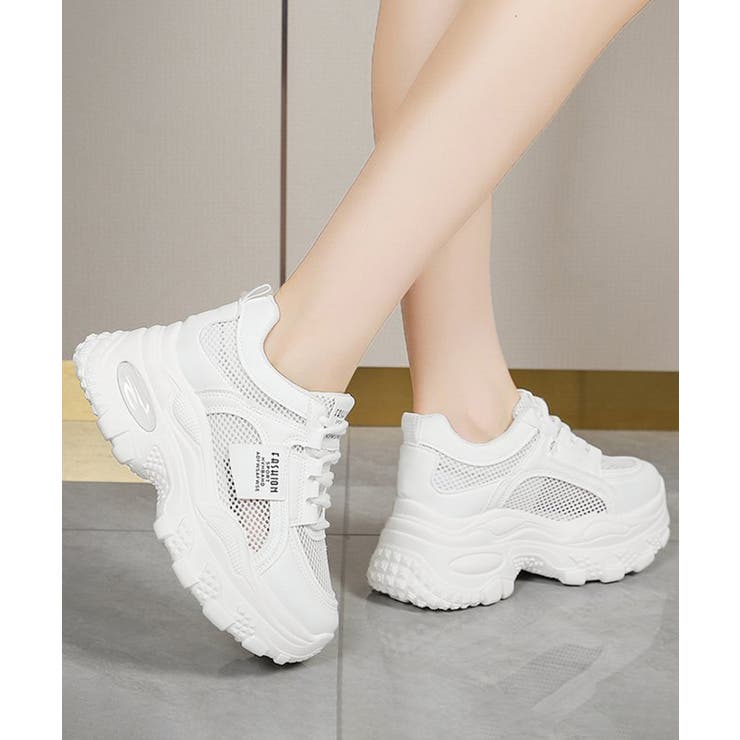 美脚メッシュスポーツシューズ 軽量可愛い韓国風ダッドスニーカー ランニングシュー… | SUNSHINE CLOSET | 詳細画像4 