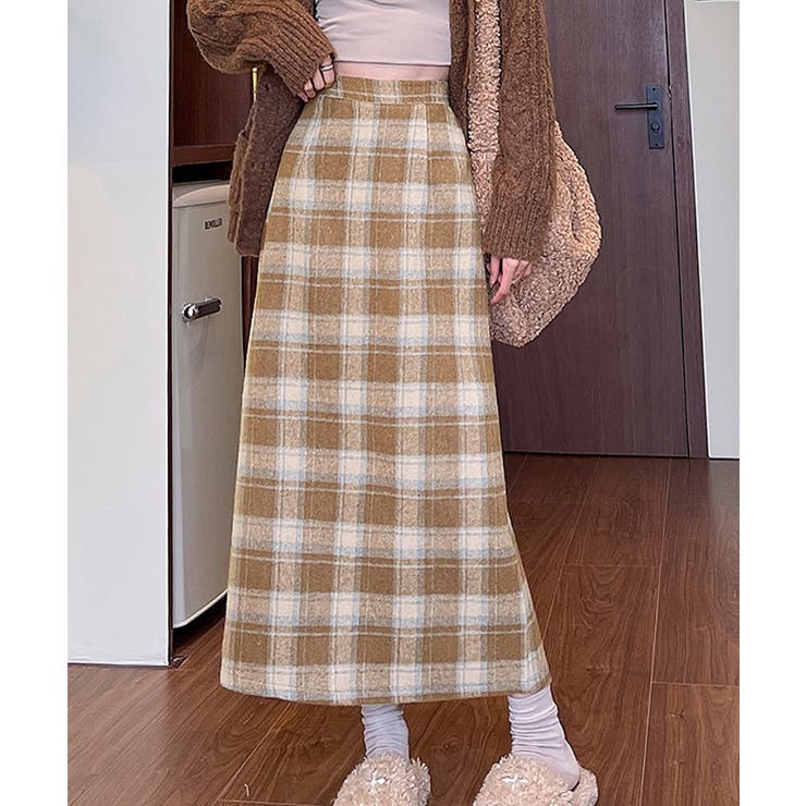 レトロウールライクスカート レディース ハイウエストAラインスカート | SUNSHINE CLOSET | 詳細画像1 