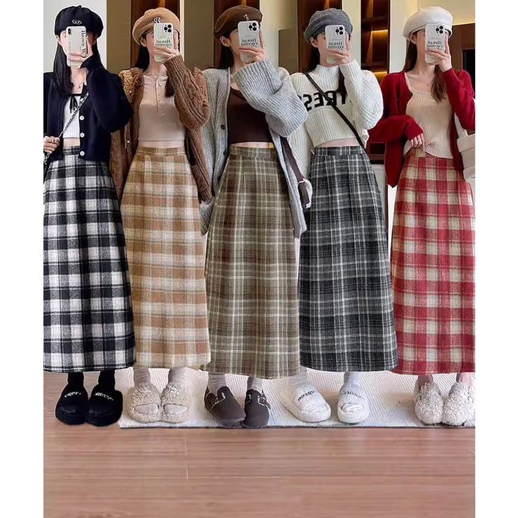 チェック柄タイトスカート バックスリット | SUNSHINE CLOSET | 詳細画像17 