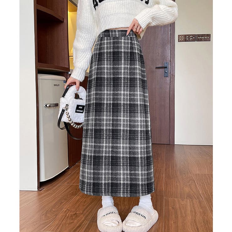 チェック柄タイトスカート バックスリット | SUNSHINE CLOSET | 詳細画像6 