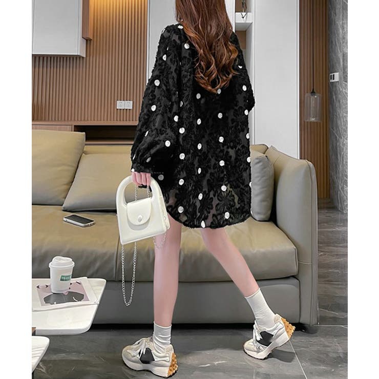 ドット柄カーディガン シースルートップス | SUNSHINE CLOSET | 詳細画像10 