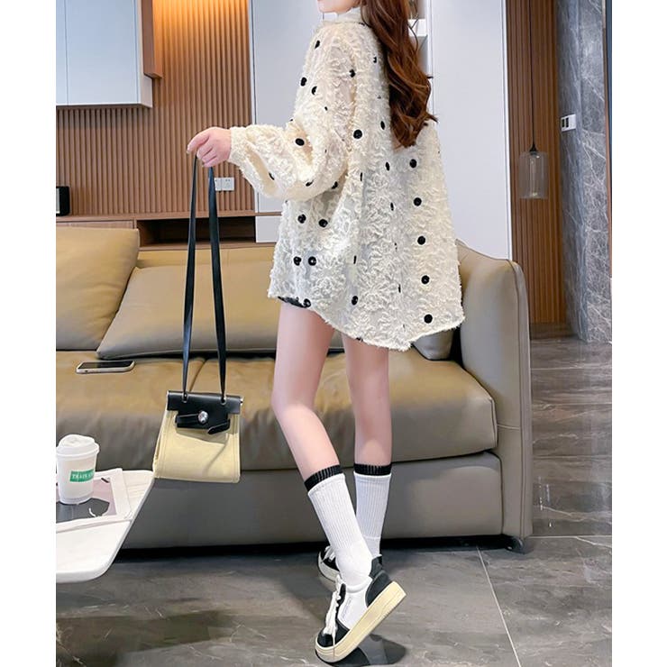 ドット柄カーディガン シースルートップス | SUNSHINE CLOSET | 詳細画像13 