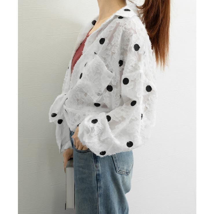 ドット柄カーディガン シースルートップス | SUNSHINE CLOSET | 詳細画像16 