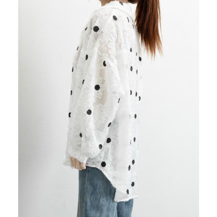 ドット柄カーディガン シースルートップス | SUNSHINE CLOSET | 詳細画像17 