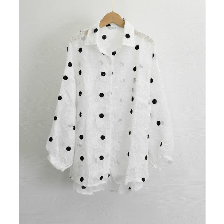 ドット柄カーディガン シースルートップス | SUNSHINE CLOSET | 詳細画像19 