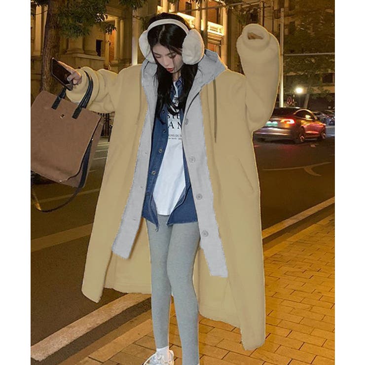 ボアロングパーカーレイヤード風ボアコート | SUNSHINE CLOSET | 詳細画像10 