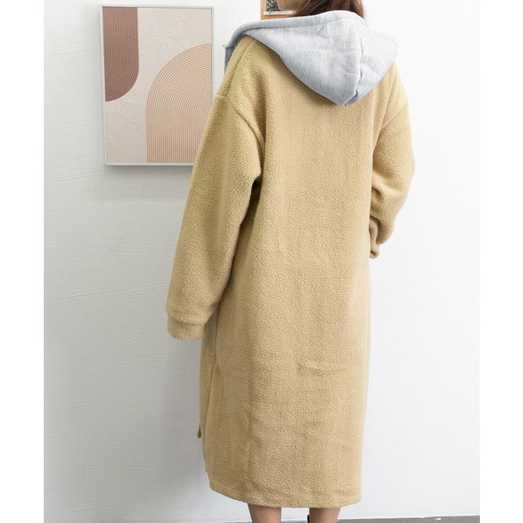 ボアロングパーカーレイヤード風ボアコート | SUNSHINE CLOSET | 詳細画像14 