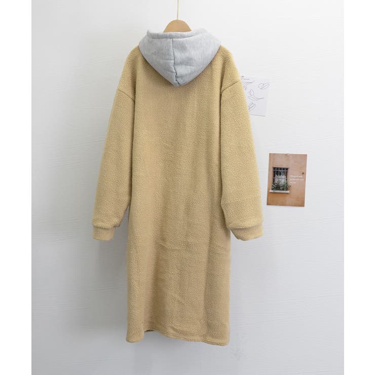 ボアロングパーカーレイヤード風ボアコート | SUNSHINE CLOSET | 詳細画像18 